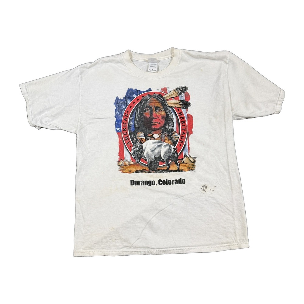 Gildan American Heritage Durango Colorado Native American Graphic T-Shirt XL